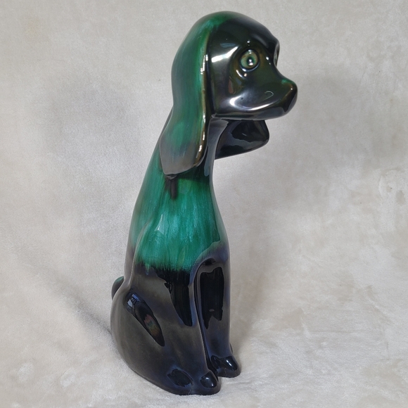 Vintage 14" Blue Mountain Pottery dog puppy hound collectible figure clay decor - Picture 2 of 12